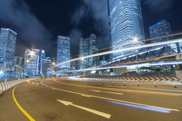 Fototapeta premium Central district of Hong Kong city at night