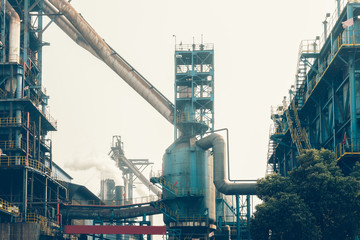 interior view of a steel factory,steel industry in city of China.