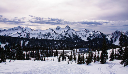 Fototapeta na wymiar Snowy mountain range
