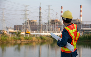 Engineers working in power plant