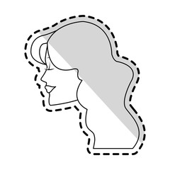 beautiful happy young woman profile icon image vector illustration design 
