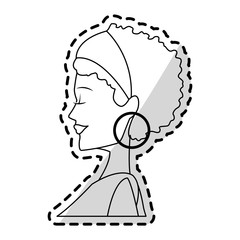 beautiful young woman with african descent icon image vector illustration design 