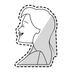 beautiful happy young woman profile icon image vector illustration design 