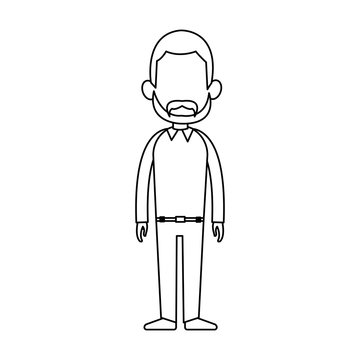 faceless bearded man cartoon icon image vector illustration design 