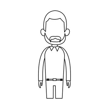 faceless bearded man cartoon icon image vector illustration design 