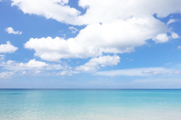 Fototapeta premium Soft wave of sea on sandy beach.