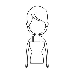 faceless woman with short hair cartoon icon image vector illustration design 