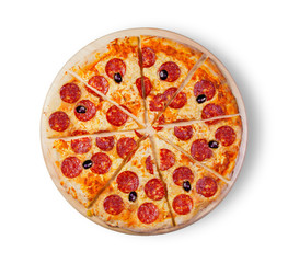 Pepperoni pizza. This picture is perfect for you to design your restaurant menus. 