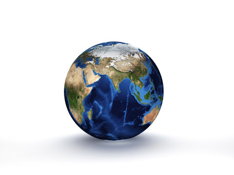 3D Rendering Planet Earth, globe model isolated on white Elements of this image furnished by NASA