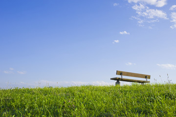 丘の上のベンチ