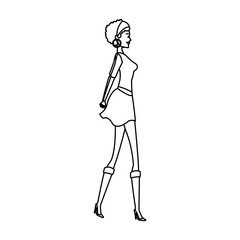 beautiful young woman with african descent icon image vector illustration design 