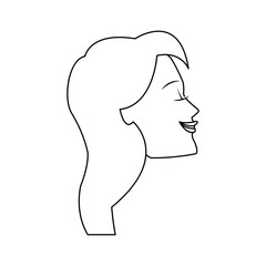 beautiful happy young woman profile icon image vector illustration design 