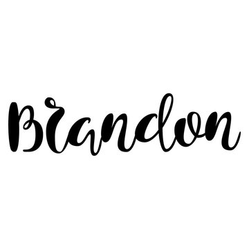 Male name - Brandon. Lettering design. Handwritten typography. Vector