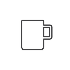 Mug line icon, outline vector sign, linear style pictogram isolated on white. Symbol, logo illustration. Editable stroke. Pixel perfect