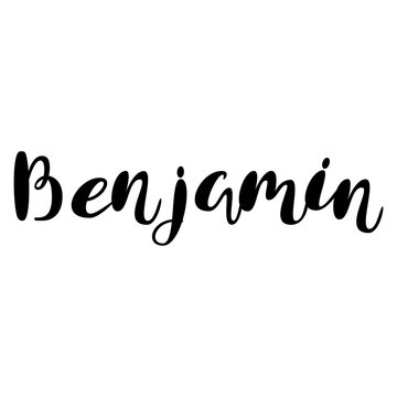 Male name - Benjamin. Lettering design. Handwritten typography. Vector