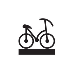 Vector icon or illustration showing bicycle in one color