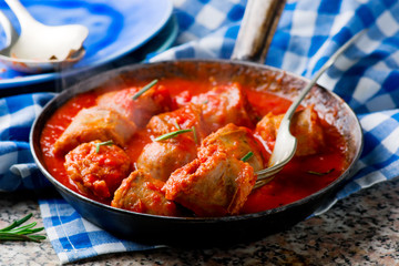italian style sausage in tomato sauce.