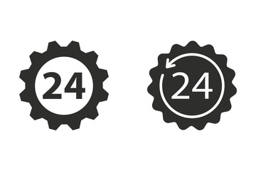 24 hour service - vector icon.