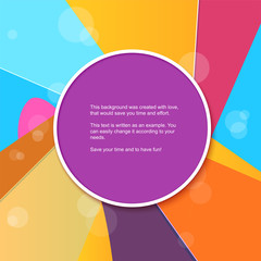 Bright vintage retro background with place for your text. Applique in the style of abstraction or impressionism