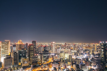 Fototapeta na wymiar Osaka night view in Japan