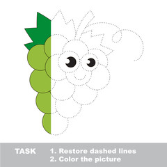 White grapes to be colored. Vector trace game.