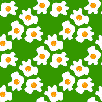 Fried egg seamless pattern, decoration for gift paper, prints for clothes, textiles, wallpapers