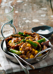 Sauteed Beef with Asparagus.