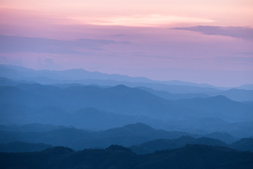 Fototapeta na wymiar Beautiful twilight landscape in rain forest