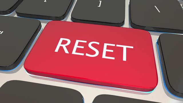 Reset Computer Keyboard Key Button Restart Again 3d Animation