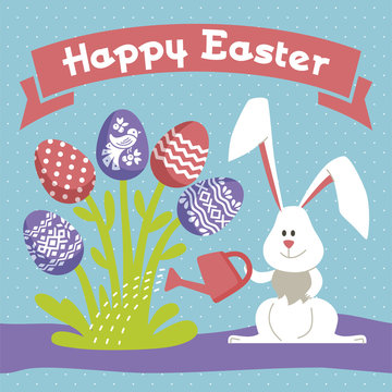Happy Easter - modern vector card