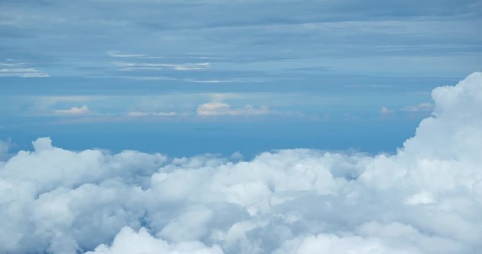 Dense Bank of Cumulus Clouds from Above. 4k video