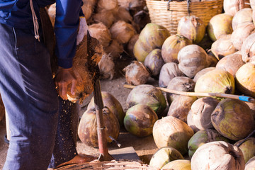 Peeling of coconut