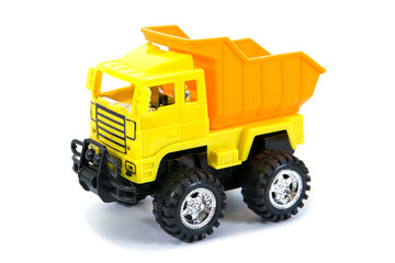 yellow pickup truck toy.Truck toy isolated
