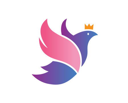 Modern Elegant Dove And Crown Logo