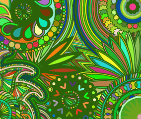 Abstract colored background from a variety of patterns.Vector