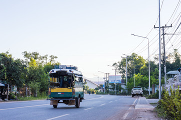 Tuk tuk on the street in Laos