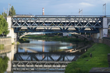 train bridge above the river