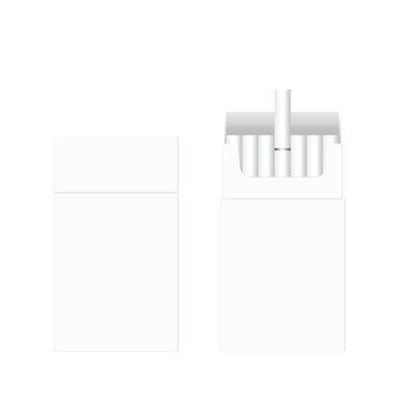Vector Blank Pack Package Box of Cigarettes Isolated on White Background