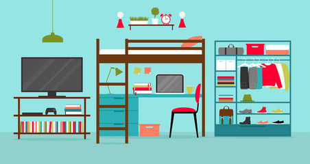 Vector interior of a teenager