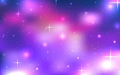 Vector background of space with stars and nebula. Background for your creativity