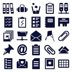 Set of 25 paper filled icons