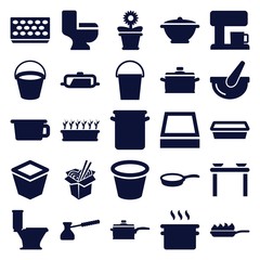 Set of 25 pot filled icons