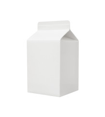 blank milk package isolated on white background