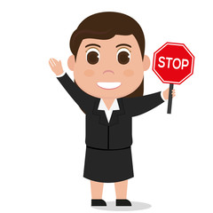 Businesswoman stop signal