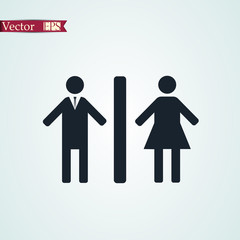 Man and woman toilet vector icon