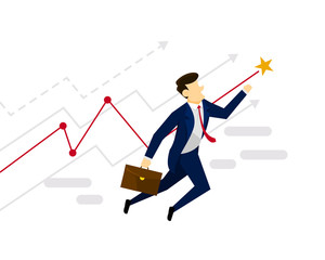 Modern Creative Business Illustration Concept - Chasing Profit Goal