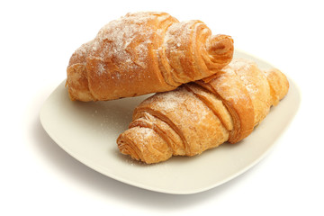 fresh croissant isolated on white background