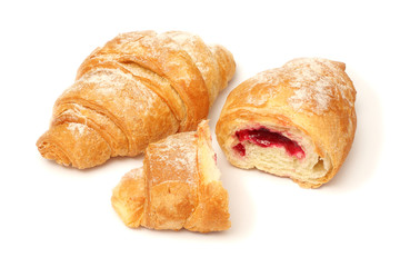 fresh croissant isolated on white background