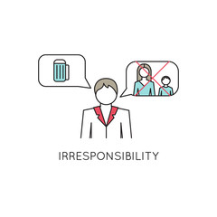 Family problems line icon