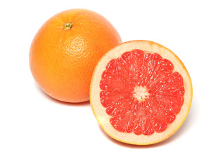 Slices grapefruit isolated on white background